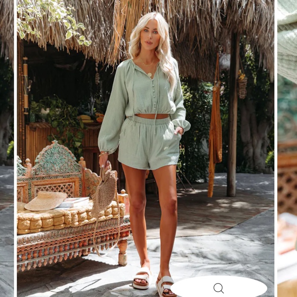 OLLIE COTTON POCKETED SET VICI - SAGE